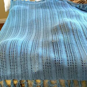 Beautiful blue handmade blanket